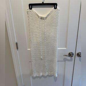 Lulu's White Crochet Maxi Skirt/Swim Coverup